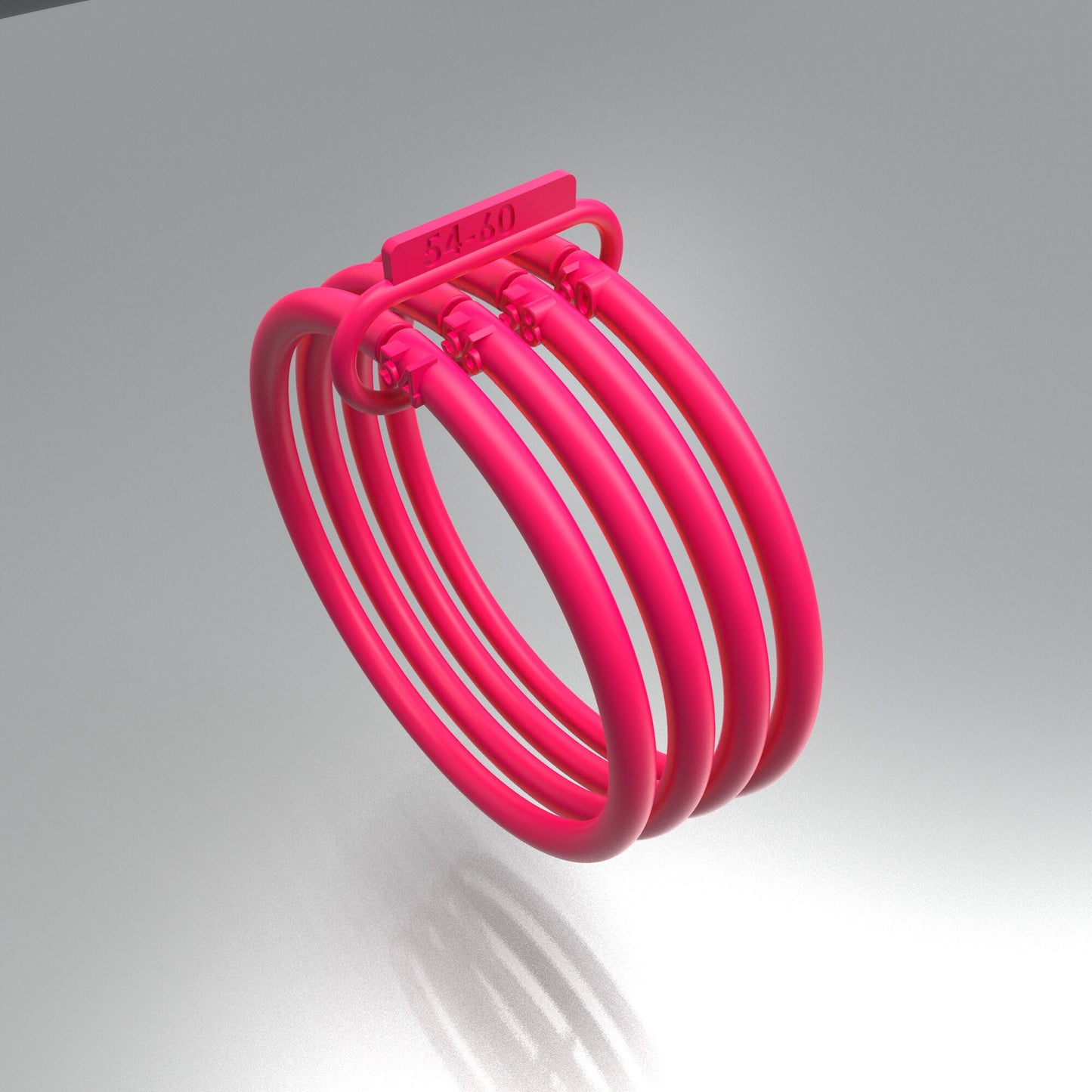 Size rings set 54-60 for measuring.