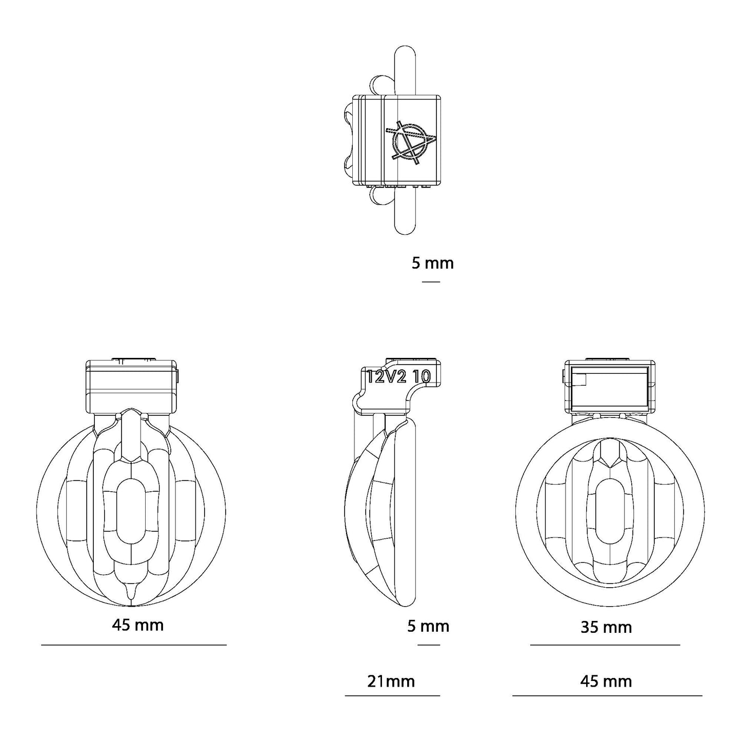 Alcatraz inverted cage 12 35 V2  -10 ( Cage only ) Multicored Customised Male Chastity