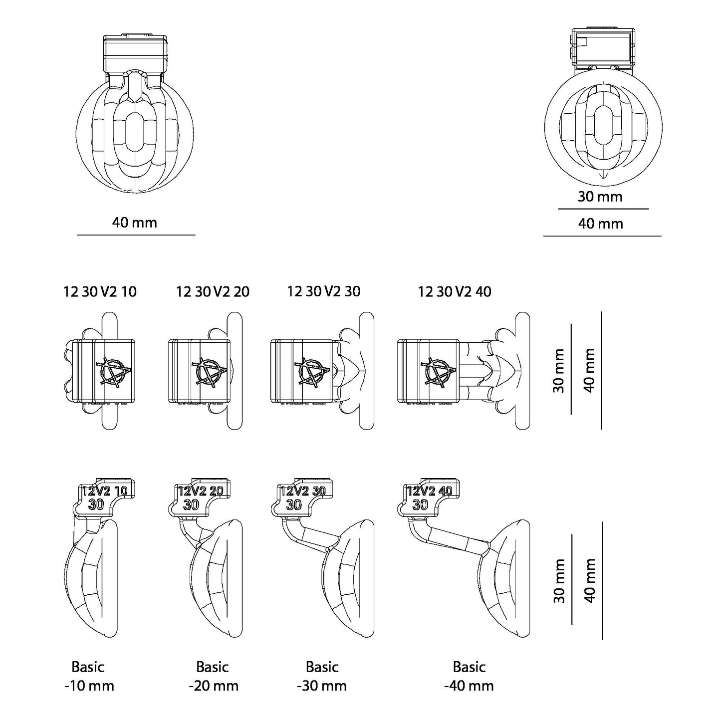 Alcatraz Inverted Cage 12 30 V2 -20 ( Cage only ) Multicored Customised Male Chastity