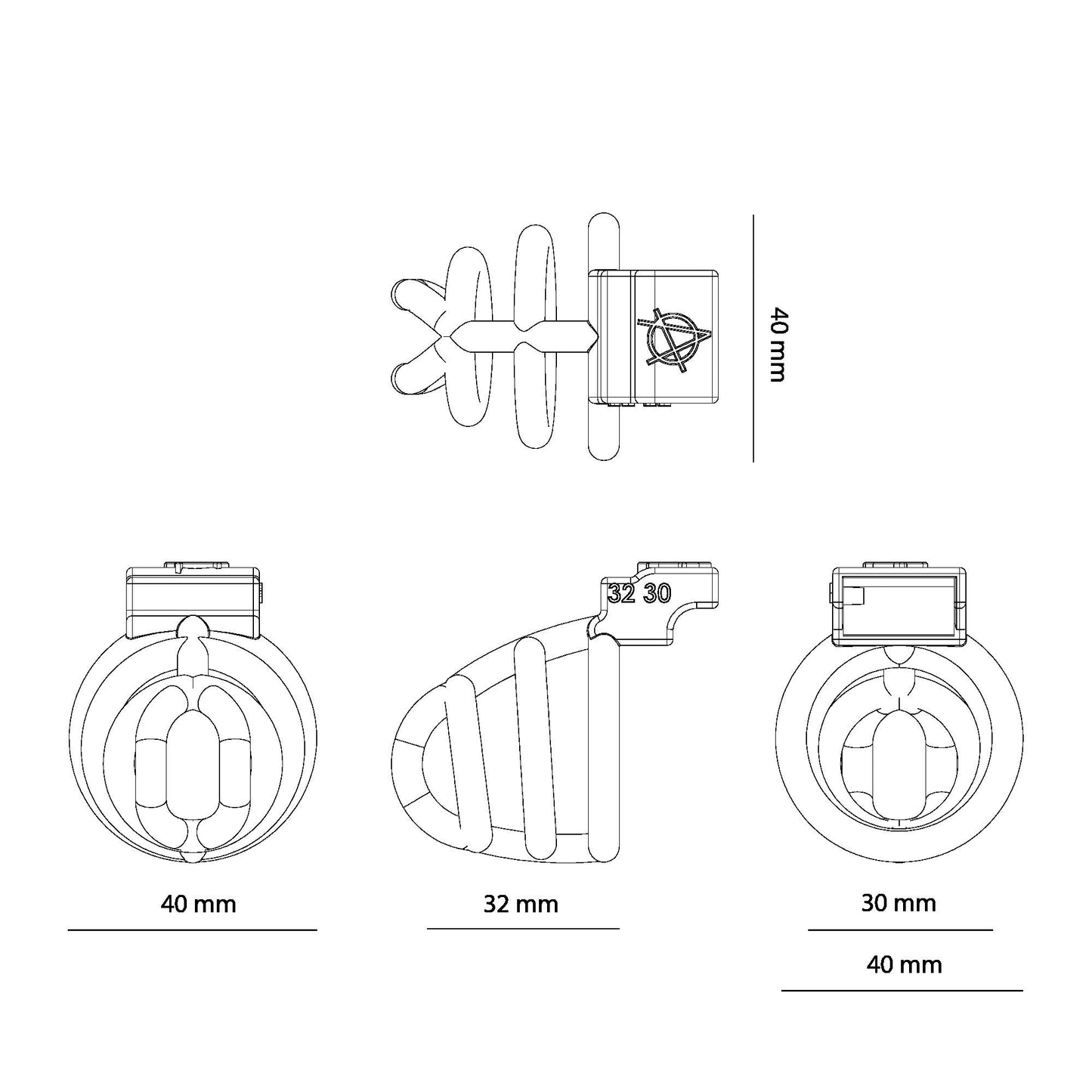 Alcatraz 32 30 ( Cage only  ) Multicored Customised Male Chastity