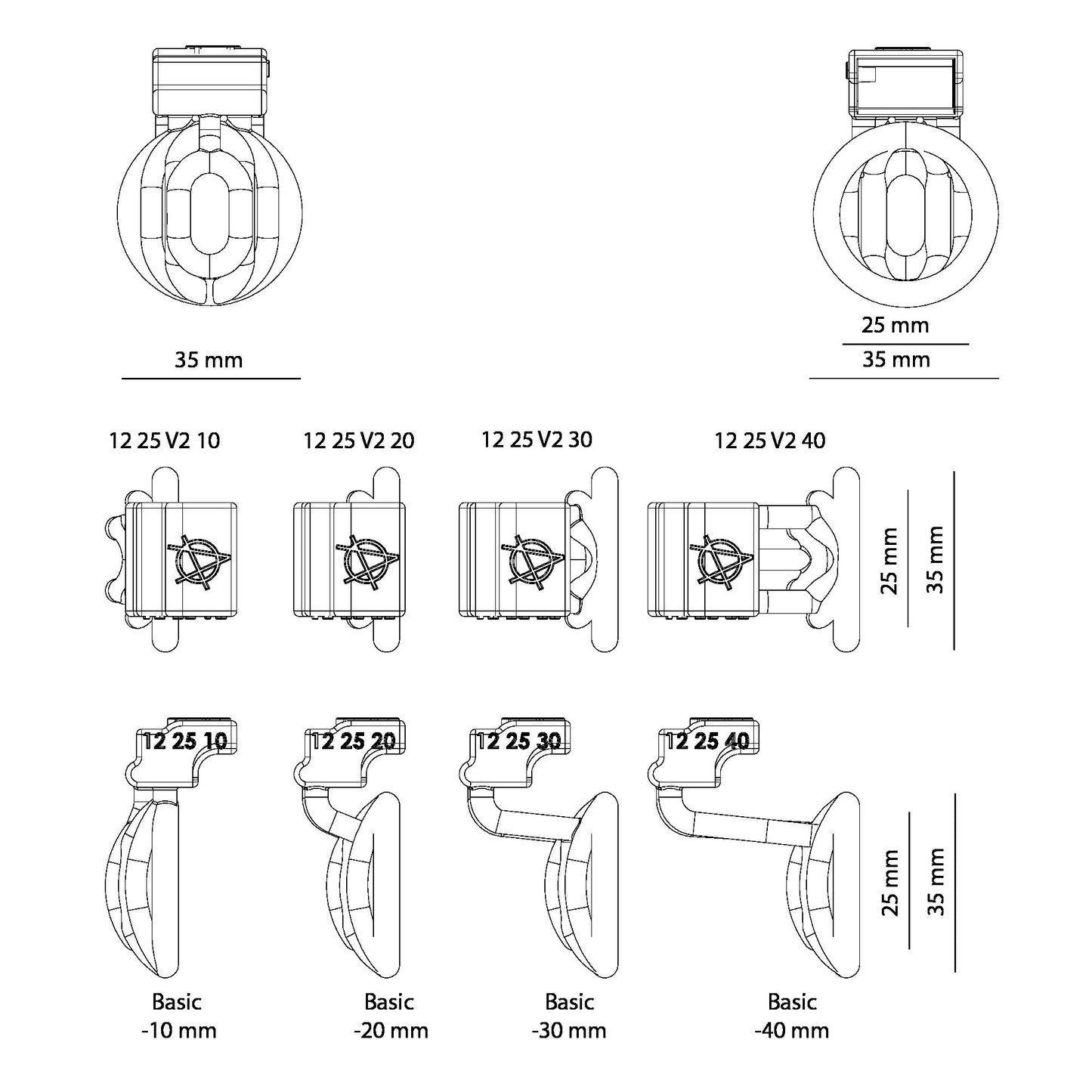 Alcatraz Inverted 12 25 -30 V2 ( Cage only ) Multicored Customised Male Chastity Cage