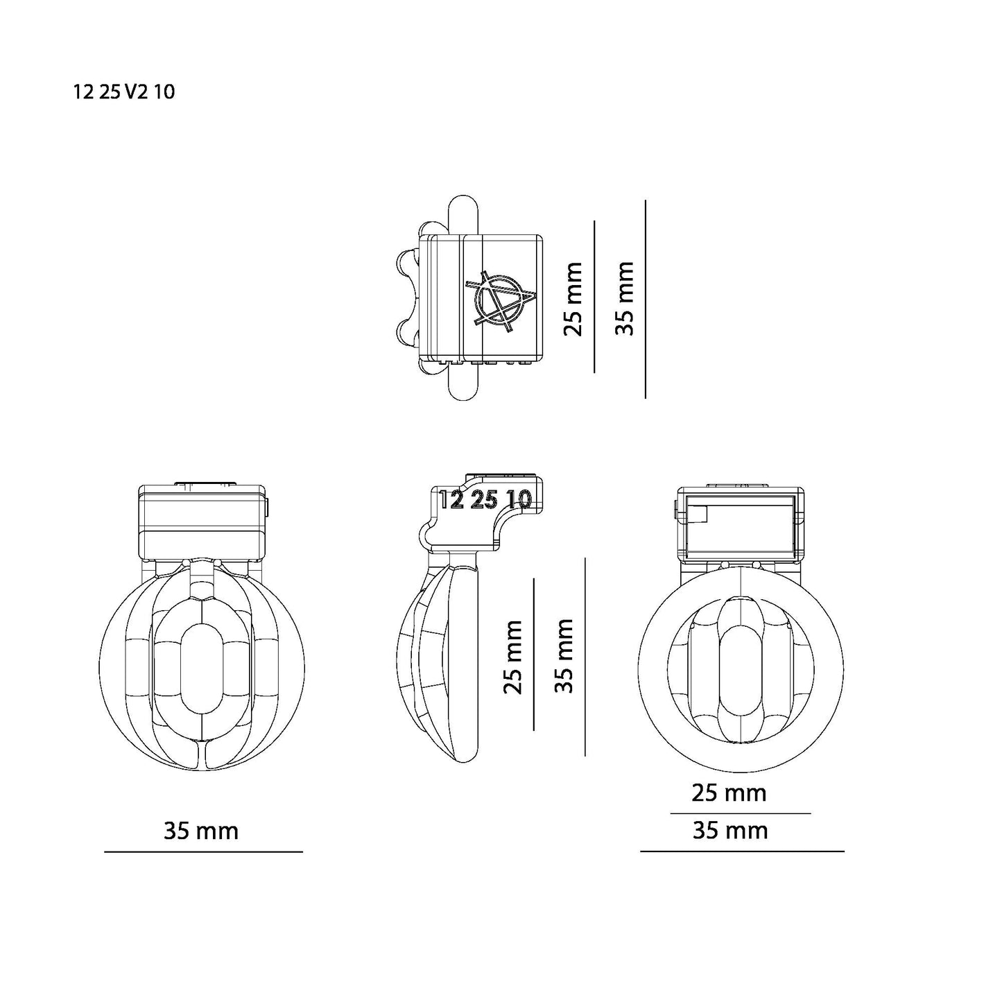 Alcatraz Inverted Cage  12 25 -10 ( Cage only ) Multicored Customised Male Chastity cage